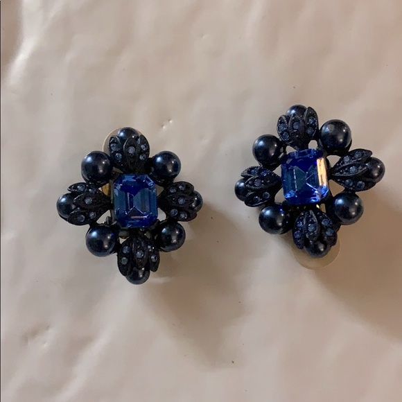 Joan Rivers Vintage Blue Clip-on Earrings